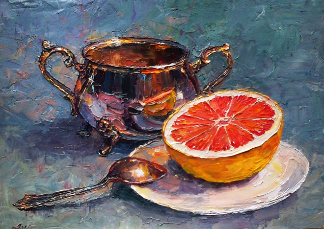 Lana Okiro, Still Life with Grapefruit