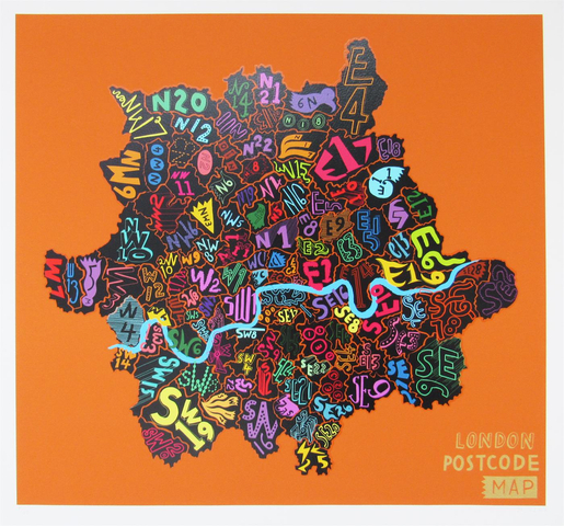 Jess Wilson, London Postcode (Orange), 2013