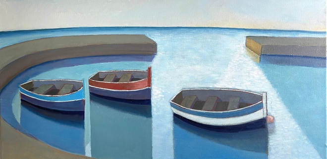 Nigel Sharman, Three Boats in Harbour