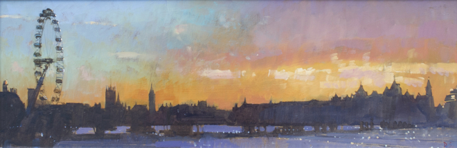 David Sawyer RBA, London Eye, late winter afternoon