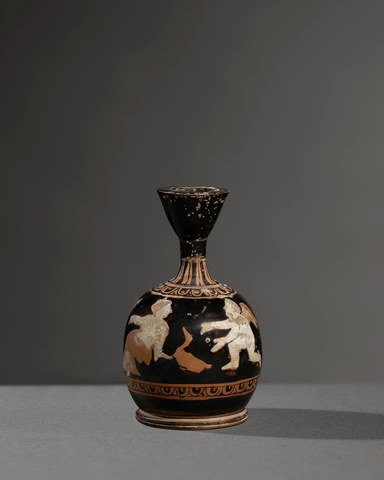 Greek red-figure miniature lekythos, Athens, c.400 BC