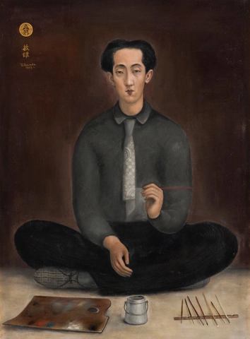 Toshio Bando, Self-Portrait Smoking, c.1925