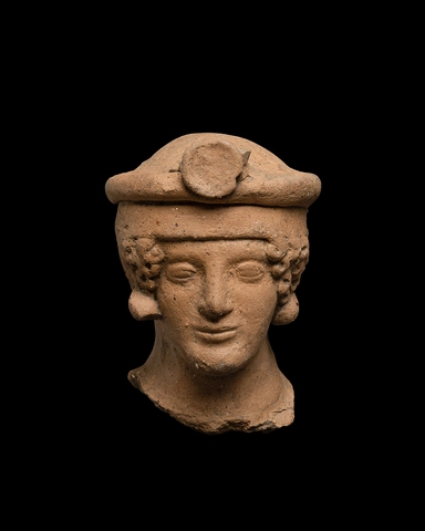 Greek head of a woman with diadem, South Italy, Medma, third quarter of the 5th century BC