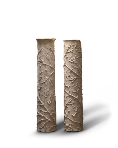 Roman column decorated with laurel , Augustan Period, c.1st century BC-1st century AD