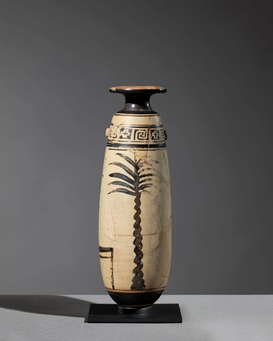 Greek white-ground alabastron, Athens, c.480-470 BC