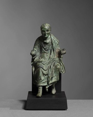 Roman statuette of a seated philosopher, 2nd-3rd century AD