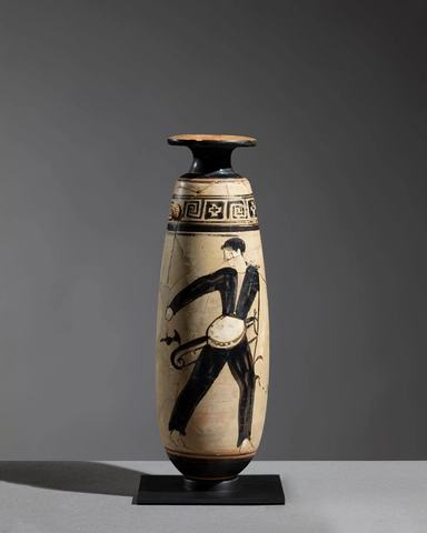 Greek white-ground alabastron, Athens, c.480-470 BC