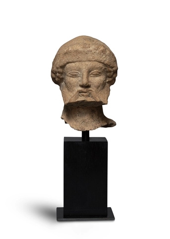 Greek head of a bearded male, South Italy, Medma, second quarter of the 5th century BC