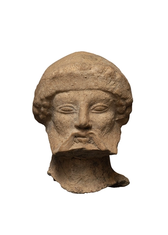 Greek head of a bearded male, South Italy, Medma, second quarter of the 5th century BC