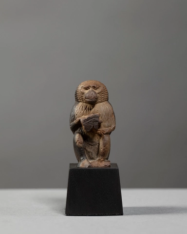 Egyptian amulet of Thoth holding an udjat-eye, Late Dynastic Period, Saite Period, 26th Dynasty, c.664-525 BC