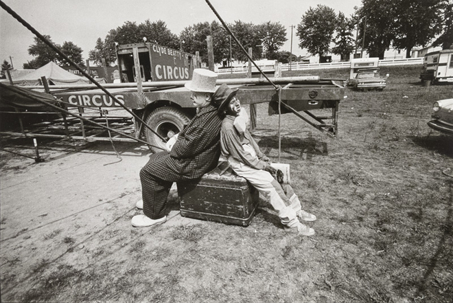 Jill Freedman, Untitled [Two clowns resting], circa 1972