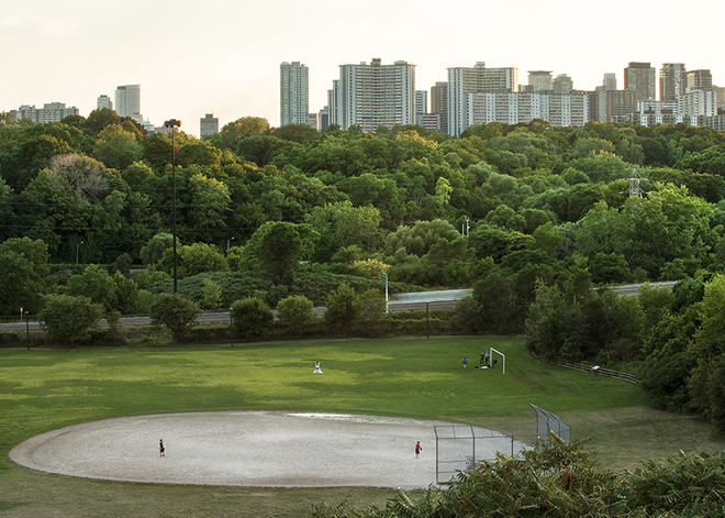 Robert Burley, Lower Don Parklands from Riverdale Park East, 2012