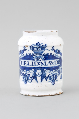 A DUTCH BLUE & WHITE DELFT APOTHECARY JAR , 18th century