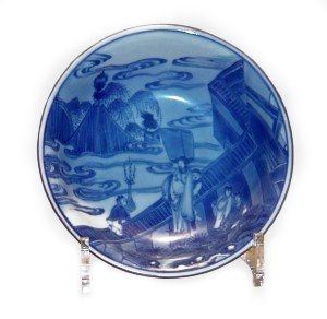 A SMALL FINE CHINESE BLUE & WHITE DISH, Transitional (1650-1675)
