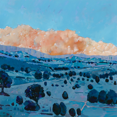 Colour Connection, 2022 oil on linen 100 x 100cm (Framed in Tasmanian Oak 105 x 105cm)