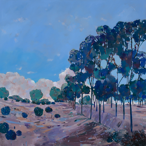 Knowing, 2022 oil on linen 120 x 120cm (Framed in Tasmanian Oak 125 x 125cm)