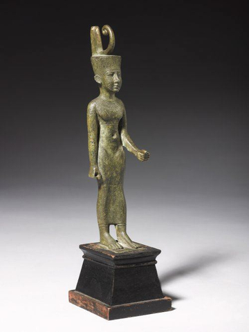 Egyptian statuette of the goddess Neith  Late Dynastic Period, 664-30 BC  Bronze  Height 16.5cm