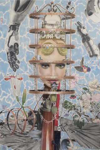 童昆鸟 TONG Kunniao  第二自然人-冷脑控姬图, 2023