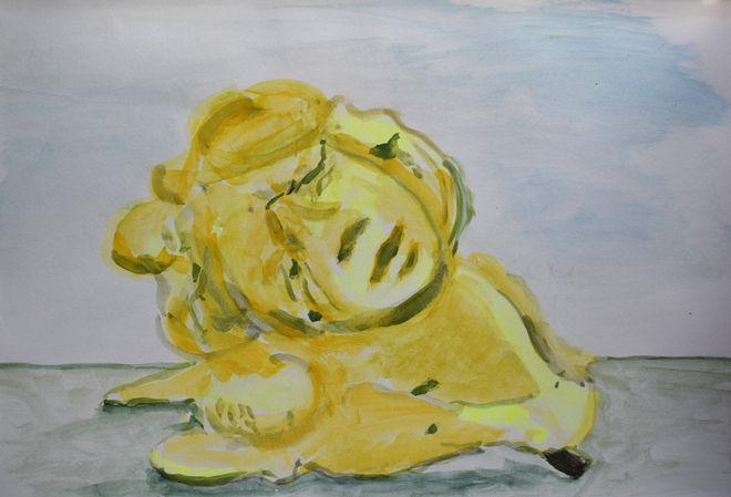 Alex Dipple  Yellow History  watercolour on paper  Frame: 34 x 45cm  £280