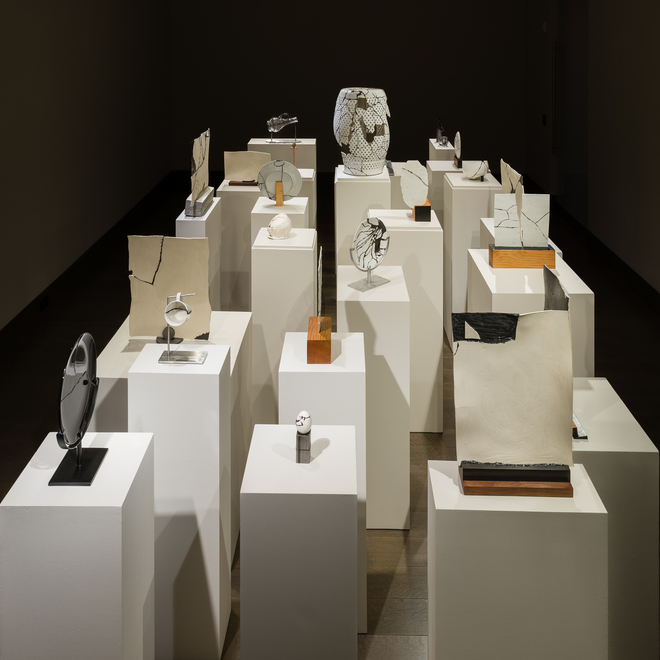 María Elena González (b. 1957), "Riven," 2023. Exhibition installation view.