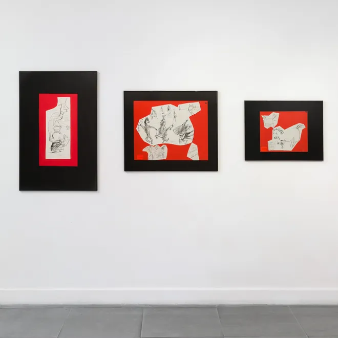 Installation view, Richard Saltoun Gallery, 2017