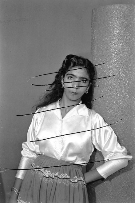 <p><strong style="color: #000000; font-family: verdana, arial, helvetica; font-size: 11px; line-height: 17.59375px;">Akram Zaatari</strong><br style="color: #000000; font-family: verdana, arial, helvetica; font-size: 11px; line-height: 17.59375px;" /><em style="color: #000000; font-family: verdana, arial, helvetica; font-size: 11px; line-height: 17.59375px;">Damaged Negatives: Scratched Portrait of an anonymous woman</em><span style="color: #000000; font-family: verdana, arial, helvetica; font-size: 11px; line-height: 17.59375px;">, 2012</span><br style="color: #000000; font-family: verdana, arial, helvetica; font-size: 11px; line-height: 17.59375px;" /><span style="color: #000000; font-family: verdana, arial, helvetica; font-size: 11px; line-height: 17.59375px;">Inkjet print. Made from 35mm scratched negative from the Hashem el Madani archive</span><br style="color: #000000; font-family: verdana, arial, helvetica; font-size: 11px; line-height: 17.59375px;" /><span style="color: #000000; font-family: verdana, arial, helvetica; font-size: 11px; line-height: 17.59375px;">180 x 120 cm.</span><br style="color: #000000; font-family: verdana, arial, helvetica; font-size: 11px; line-height: 17.59375px;" /><span style="color: #000000; font-family: verdana, arial, helvetica; font-size: 11px; line-height: 17.59375px;">70 7/8 x 47 1/4 in.</span><br style="color: #000000; font-family: verdana, arial, helvetica; font-size: 11px; line-height: 17.59375px;" /><span style="color: #000000; font-family: verdana, arial, helvetica; font-size: 11px; line-height: 17.59375px;">Edition 2 of 5 + 2AP </span></p>