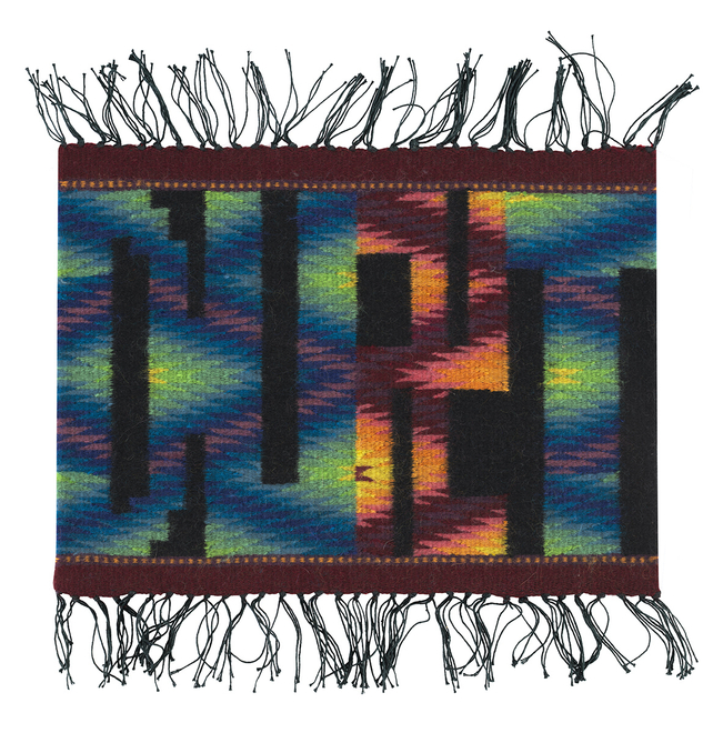 Dust, 2015 Wool warp, weft, selvedge cords, and aniline dyes