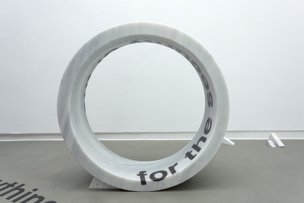 <p>Antonis Pittas, <em>Untitled (for the security of the nation), </em>marble and graphite, 2014.</p>