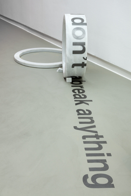 <p>Antonis Pittas, <em>Untitled (don't hit anyone and don't break anything)</em>, marble and graphite, 2014</p>