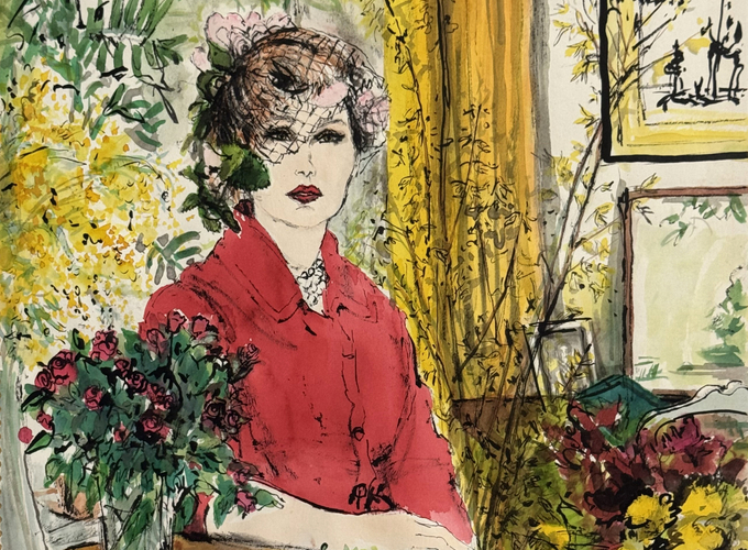 Woman in Red Suit by Saul Bolasni