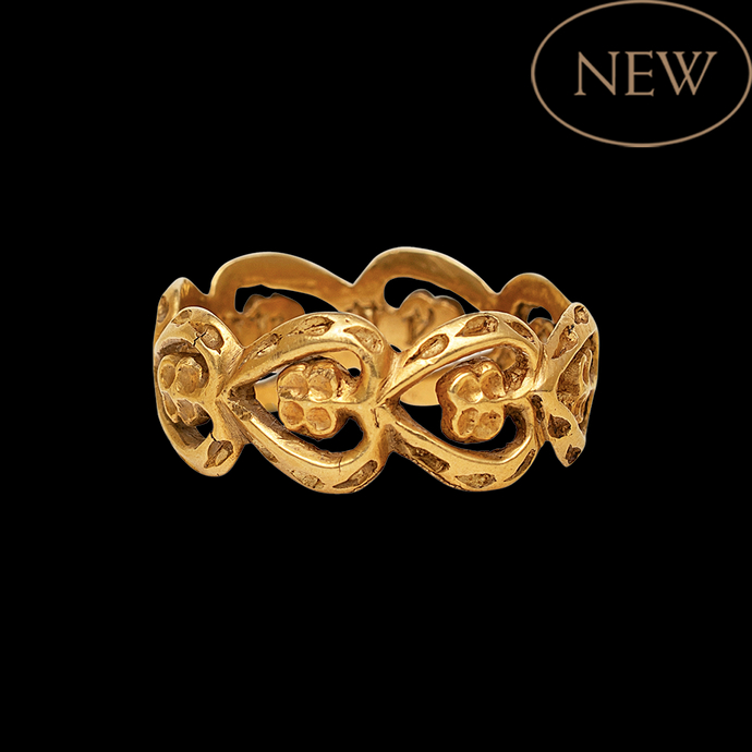 Posy Ring with heart motif and motto &ldquo;ever to endure&rdquo;