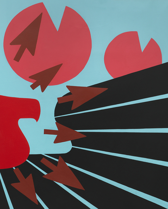 Detail of&nbsp;Kill Time, 2022, Acrylic on canvas and mixed media