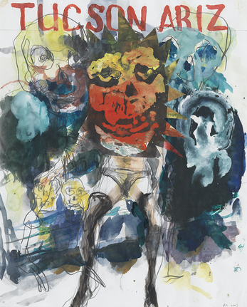 Tucson Arizona, 2008, Graphite, collage, and watercolor on paper