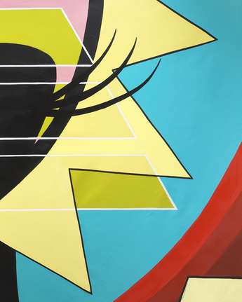 Detail of Sabotage, 2022, Acrylic on canvas and mixed media