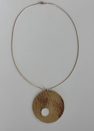 Limited Edition Gold Gong Style Pendant Designed by Harry Bertoia