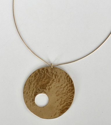 Limited Edition Gold Gong Style Pendant Designed by Harry Bertoia