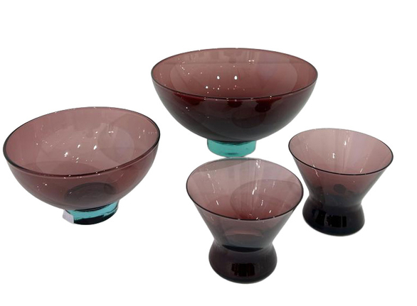 Set of Four Holmegaard Glass Dishes by Per Lutken