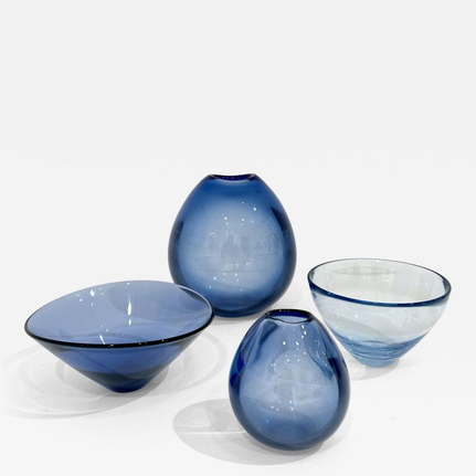Set of Four Per Lutken for Holmegaard Glass Pieces