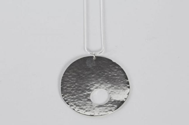 Limited Edition Sterling Silver Gong Style Pendant Designed by Harry Bertoia