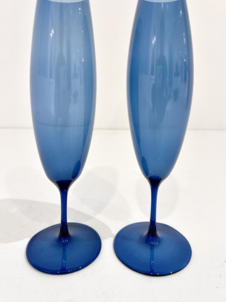 Pair of Holmegaard Glass Flutes by Per Lutken