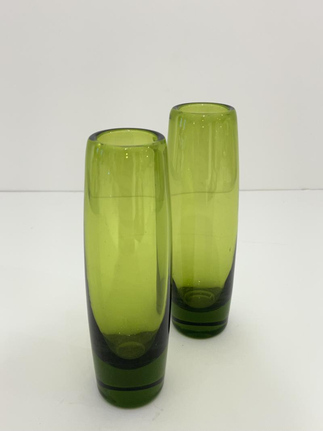 Holmegaard Glass "Rondo" Vases in "Majgron" by Per Lutken, Denmark 1960s