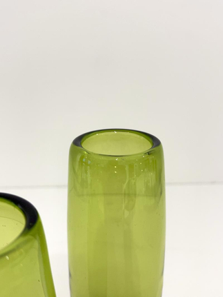 Holmegaard Glass "Rondo" Vases in "Majgron" by Per Lutken, Denmark 1960s