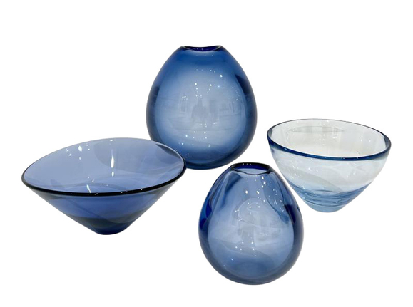Set of Four Per Lutken for Holmegaard Glass Pieces