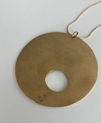 Limited Edition Gold Gong Style Pendant Designed by Harry Bertoia