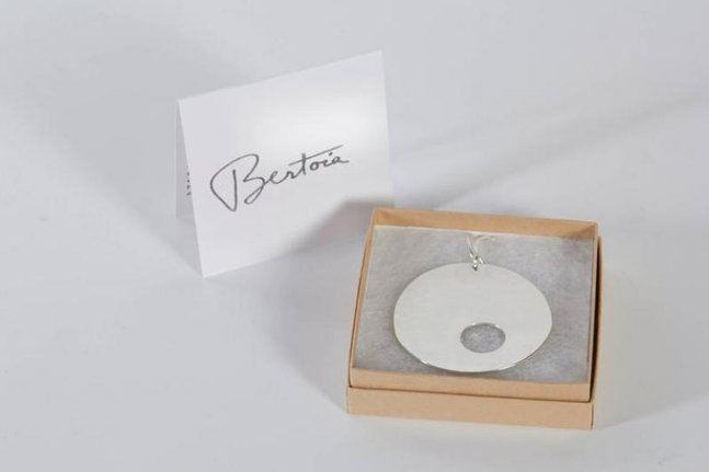 Limited Edition Sterling Silver Gong Style Pendant Designed by Harry Bertoia
