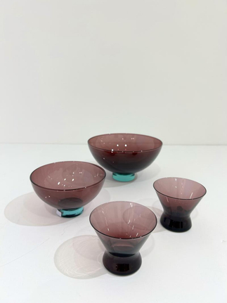 Set of Four Holmegaard Glass Dishes by Per Lutken