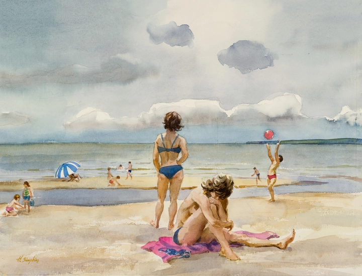 Henry J. Simpkins Lake Winnipeg Grand Beach - Lac Winnipeg à Grand Beach, 1986 Watercolour - Aquarelle 19 x 25 in 48.3 x 63.4 cm