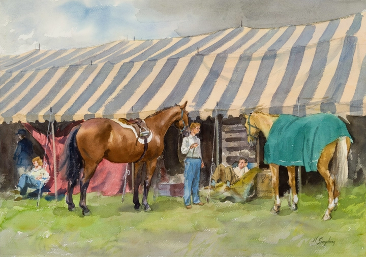 Henry J. Simpkins Horse Show - Spectacle équestre Watercolour - Aquarelle 20 3/4 x 29 1/2 in 52.6 x 75 cm