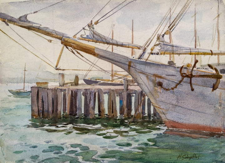 Henry J. Simpkins Ship's Bow - Proue de navire Watercolour - Aquarelle 11 3/8 x 15 5/8 in 28.8 x 39.7 cm