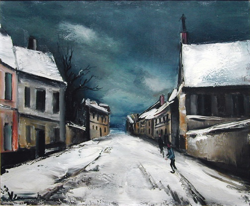 MAURICE DE VLAMINCK Rue de village sous la neige, v. 1935